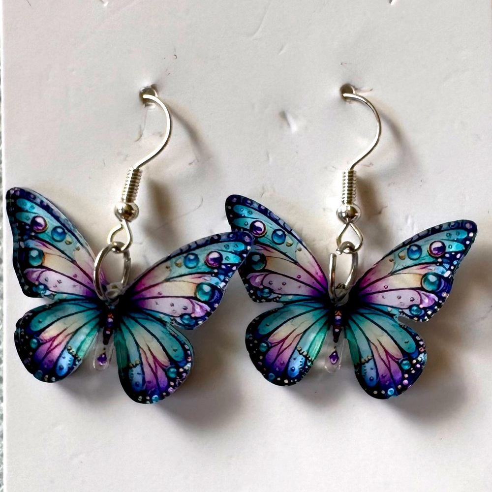 Colorful Pastel Butterfly Earrings
